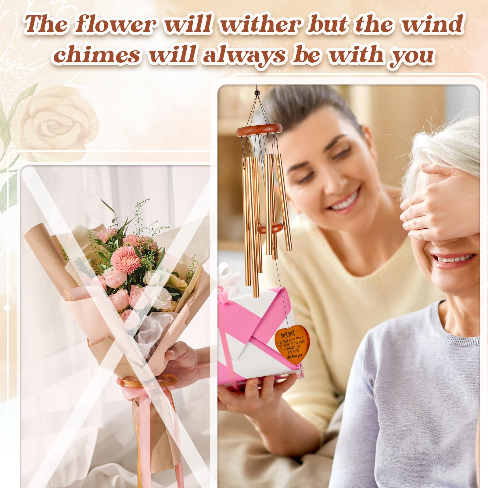 Mimi Gifts, Gifts for Mimi, Mimi Birthday Gift for Grandma from Grandkids, We Love You Mimi Wind Chimes for Birthday Thanksgiving Christmas Mothers Day, Best Mimi Ever Gift Presents