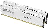Kingston FURY Beast Blanc DDR5 32Go (2x16Go) 6000MT/s CL30 DIMM Mémoire pour PC de Gamer Kit de 2 AMD EXPO et Intel XMP - KF560C30BWEK2-32 - 1