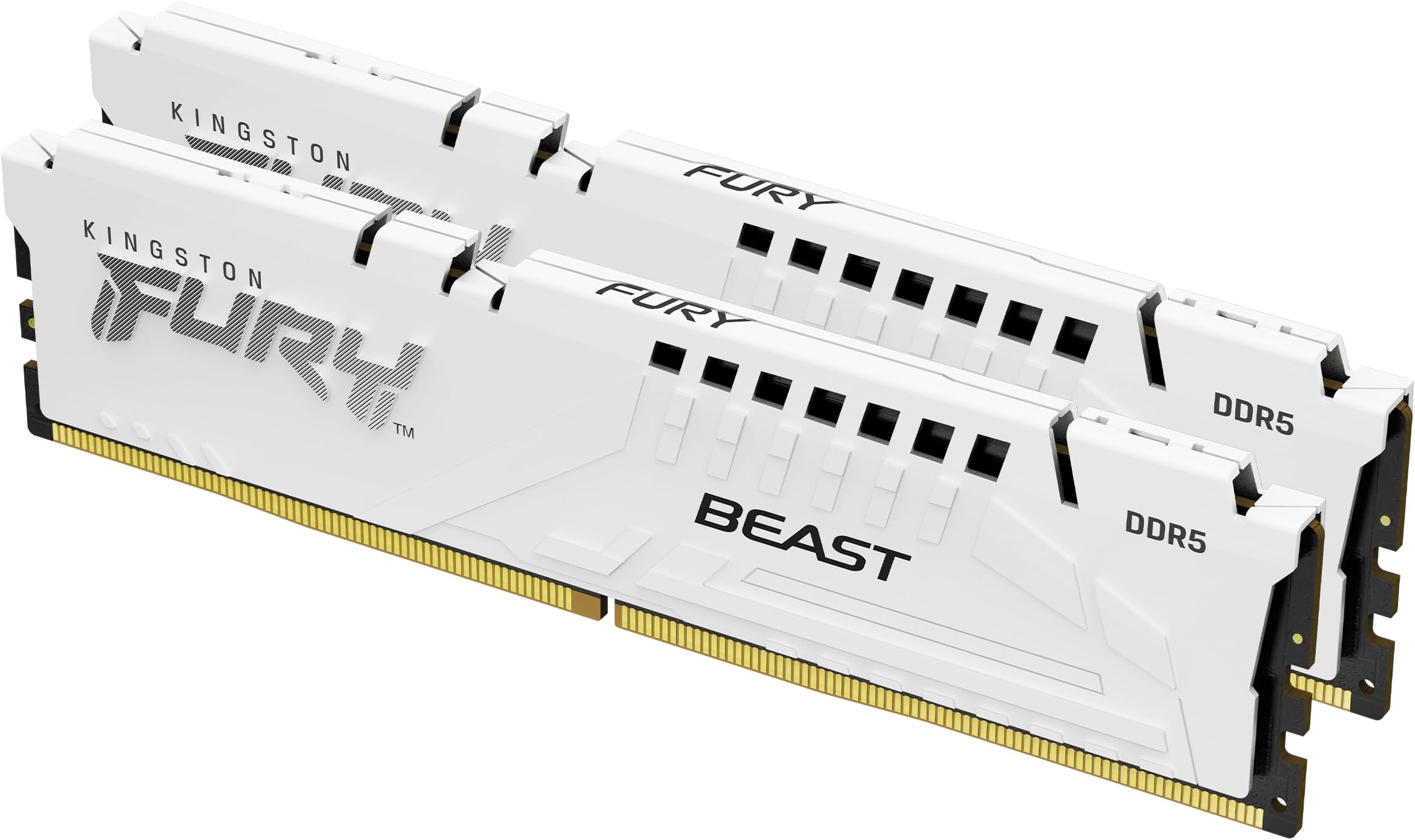 Kingston FURY Beast White DDR5 32GB (2x16GB) 6000MT/s CL36 DIMM Desktop Gaming Memory Kit of 2 AMD EXPO and Intel XMP - KF560C36BWE2K2-32