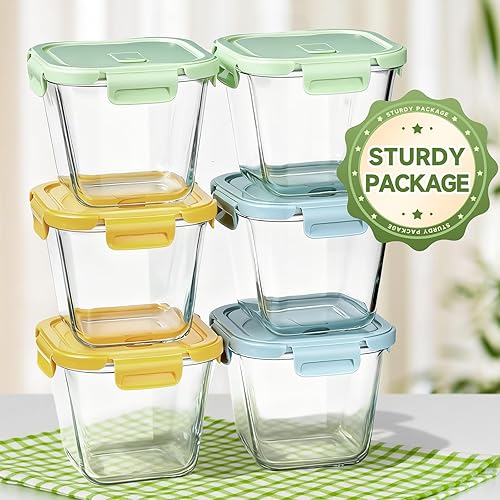 Miniatura 7 de Recipientes de vidrio para sopa con tapas de 32 onzas, 4 tazas de vidrio de borosilicato para almacenamiento de alimentos, tarros aptos para