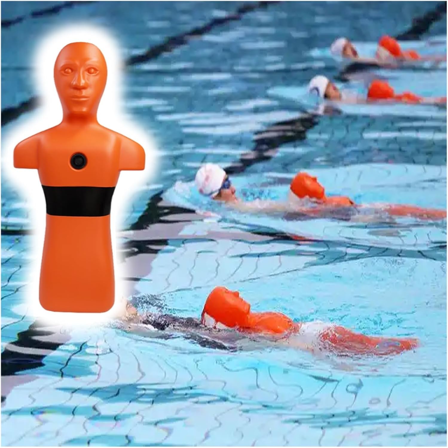 PE Swimming Training Dummy for Lifeguard Practice - 38.6x19.5x8.7 Water Rescue Training Aid for Schools & Community Drowning Simulations (Yellow)