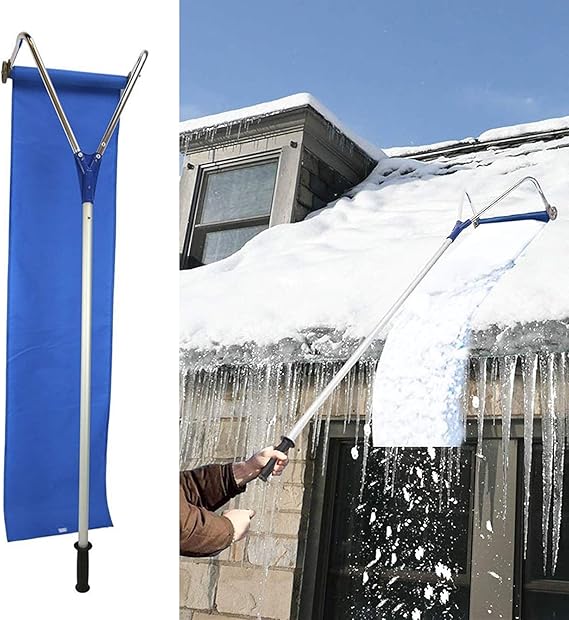 Review LIUD Roof Snow Rake Removal Tool Snow Roof Rake with Wheels Snow
