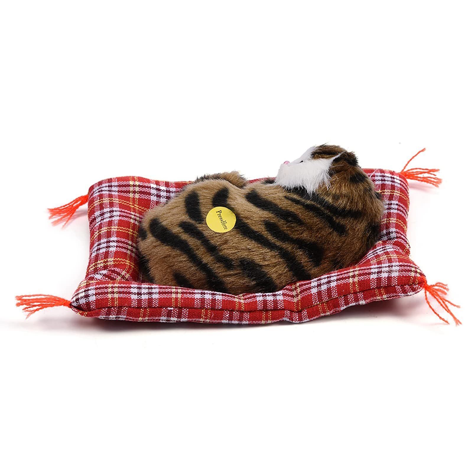 Simulationskatzen-Stoffpuppe mit Ton, Realistisches Plüschspielzeug für, Heimdekoration (Nickerchen machende Katze mit Grasdruck)