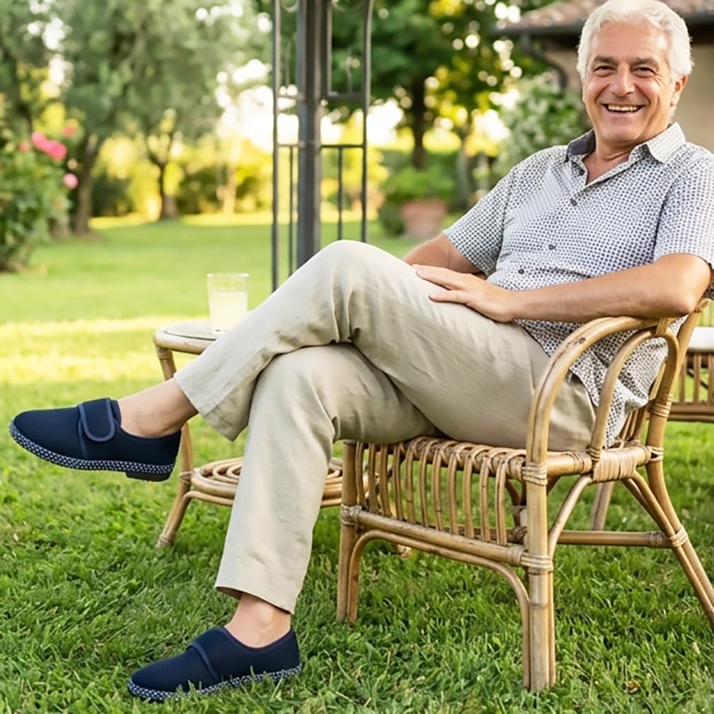 Benessere pantofole uomo estive fresche e leggere scarpe in tela a NIDO D'APE Pinarella SPRIT5 con strappo Made in Italy