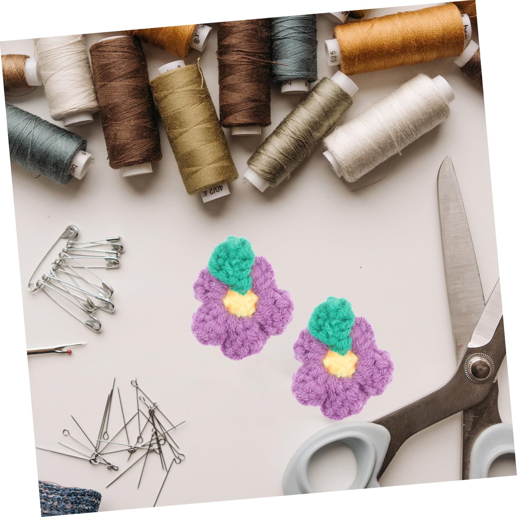 Lurrose Set di Fiori Non Tessuti 140 Pezzi Abbellimenti Colorati per Decorazioni Artigianali