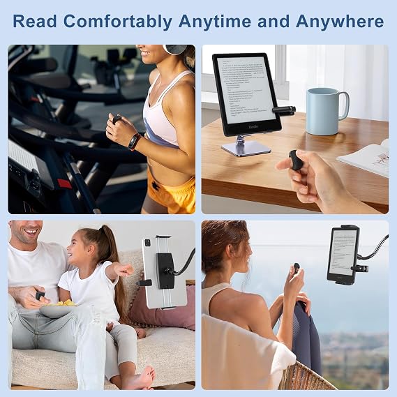CoBak Remote Control Page Turner for Kindle Paperwhite Ipad Oasis Kobo eReaders, Camera Camcorder Remote Controls, Long-Lasting Page Turner Clicker for Tablets Reading Novels with Charging Case, Black