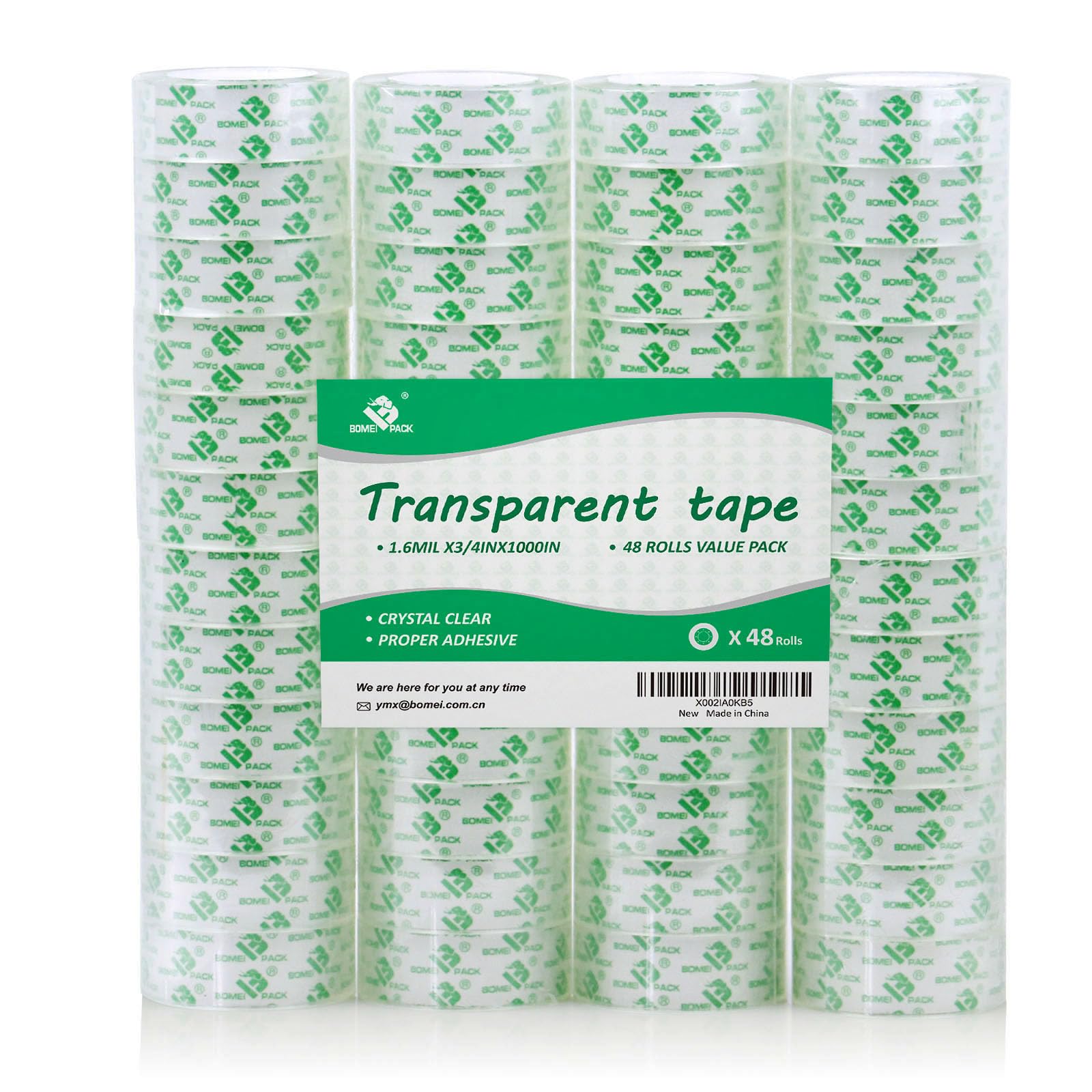 BOMEI PACK 48 Rolls Crystal Clear Transparent Tape sold price at auction in Canada