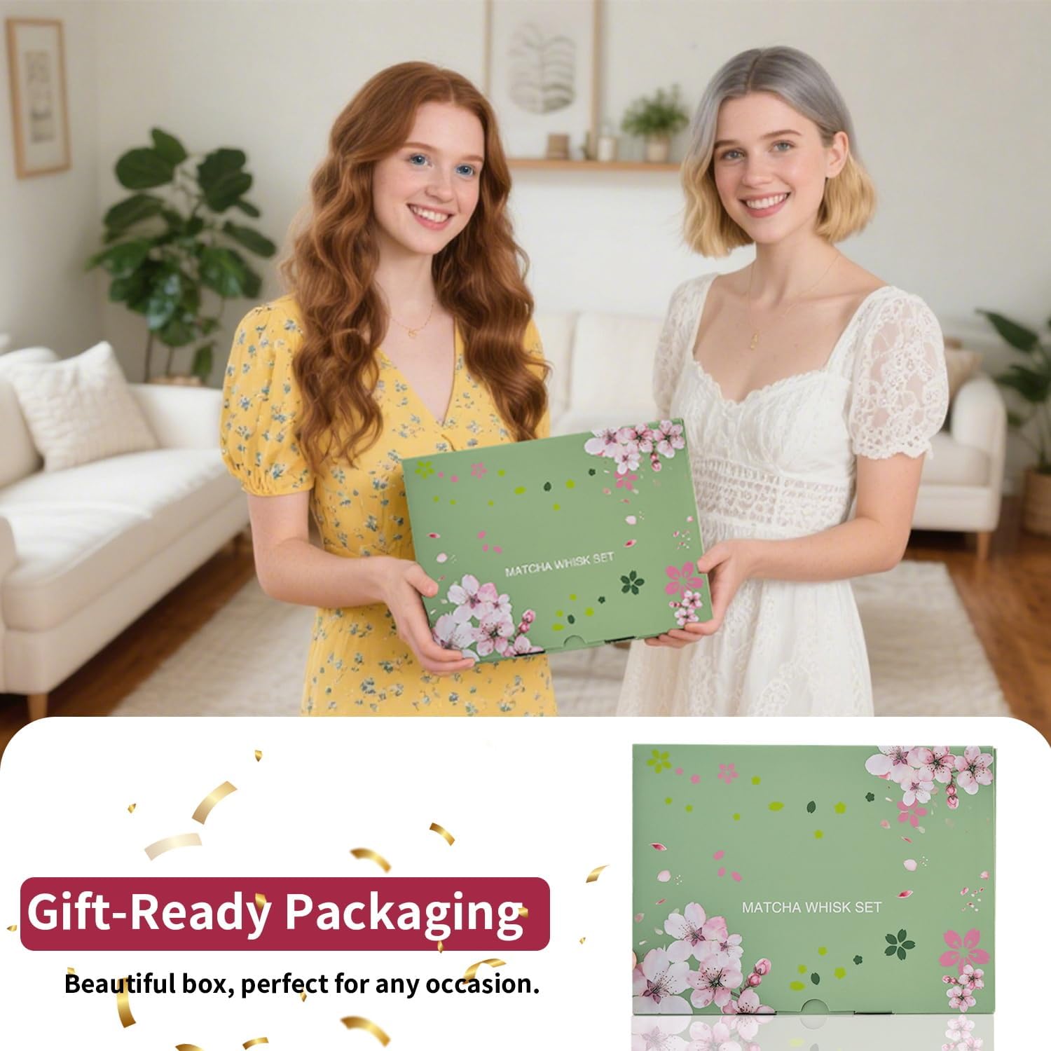 Matcha Whisk Set of 8 - HTRCXB Ceramic Matcha Set, Include Matcha Bowl, Matcha Whisk and Holder, Bamboo Scoop, Measuring Spoon, Scoop Rest, Sifter and Tea Towel - Matcha Kit Gift for Matcha Lovers - Image 8