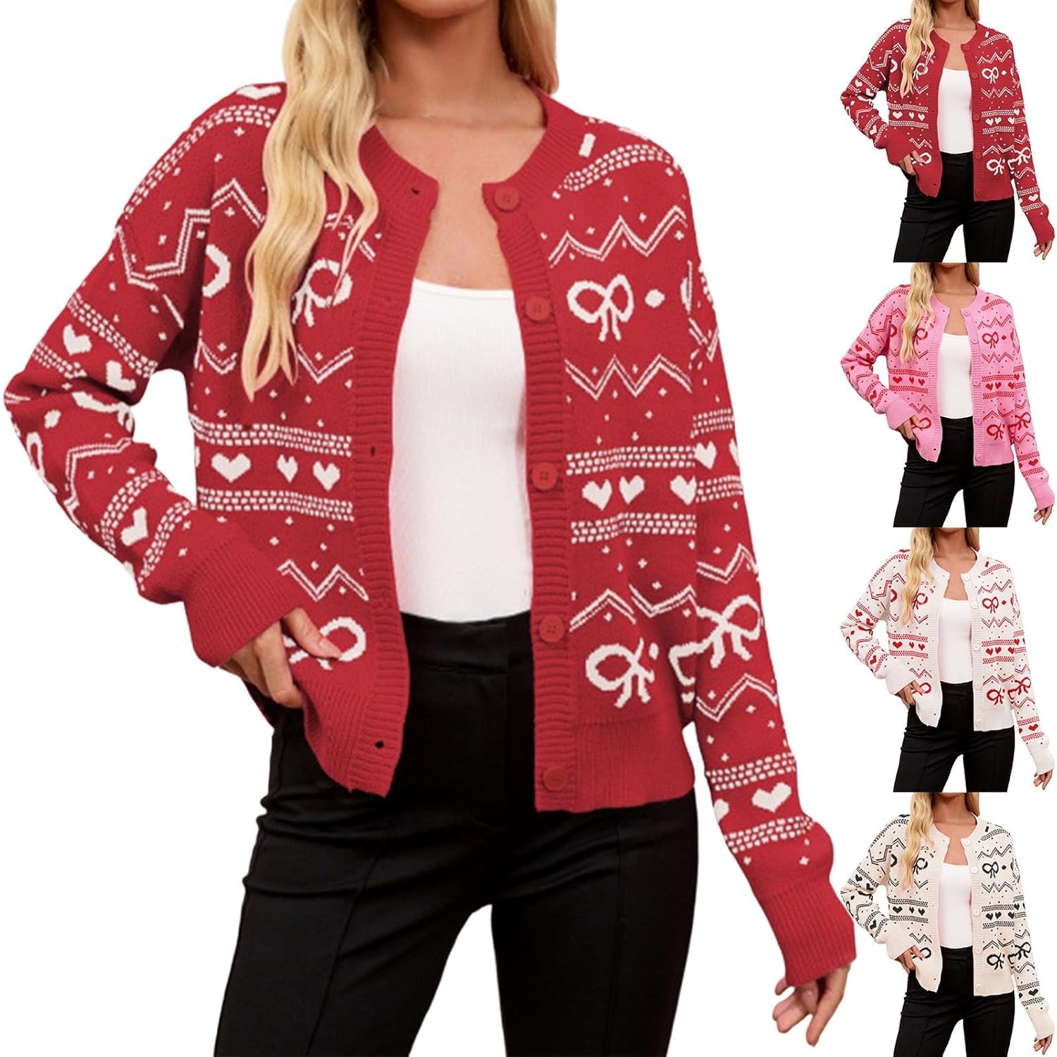Heart Cardigan for Women Valentines Tops Cute Heart Sweater Valentines Day Outfit Plus Size Apparel Fashion Love Clothes