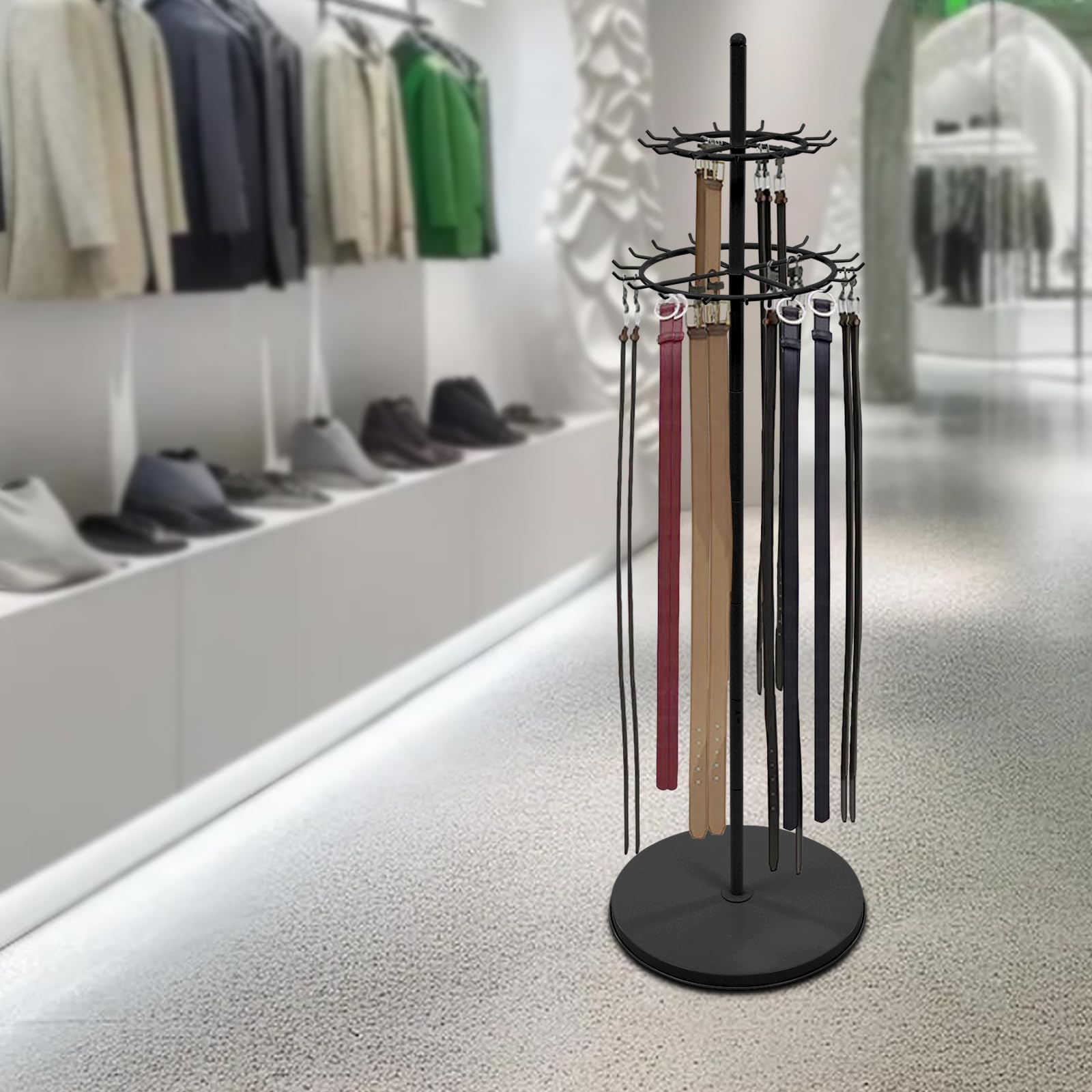 Gürtelhalter, Gürtel Aufbewahrung mit 31 Haken, Gürtel Display Regal Gürtelaufhänger Ständer für Schals und Gürtel
