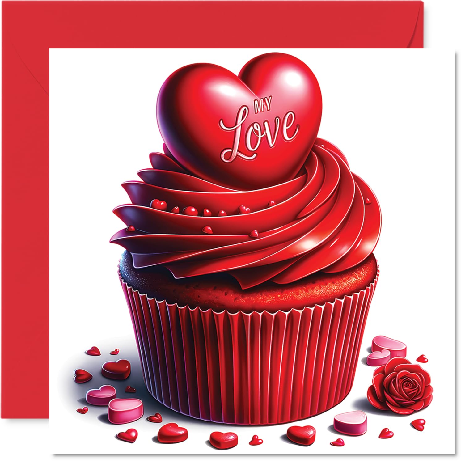 Cute Anniversary Card - Love Cupcakes - Happy Anniversary Card from Husband Wife Boyfriend Girlfriend, 145mm Joke Humour Anniversaries Greeting Cards