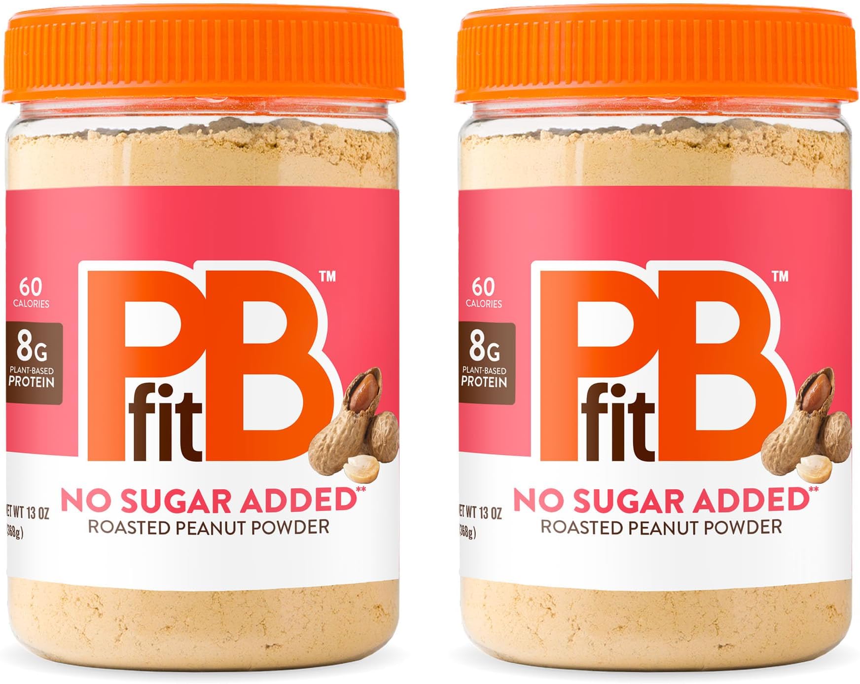 PBfit Sugar-Free Peanut Butter Powder, Powdered Peanut Spread From Real Roasted Pressed Peanuts, No sugar added,13 Ounce (Pack of 2)