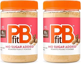 PBfit No Sugar Added, Peanut Butter Powder, Powdered Peanut Spread from Real Roasted Pressed Peanuts,13 Ounce (Pack of 2)