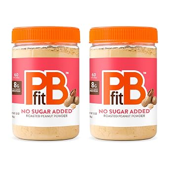 PBfit No Sugar Added, Peanut Butter Powder, Powdered Peanut Spread from Real Roasted Pressed Peanuts,13 Ounce Pack of 2