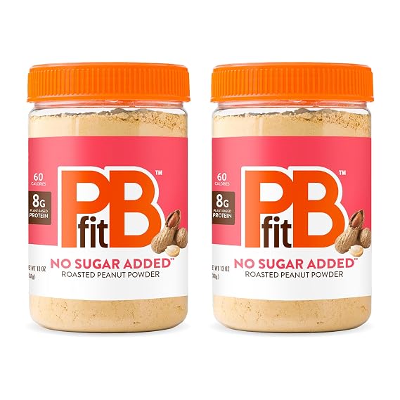 PBfit No Sugar Added, Peanut Butter Powder, Powdered Peanut Spread from Real Roasted Pressed Peanuts,13 Ounce Pack of 2