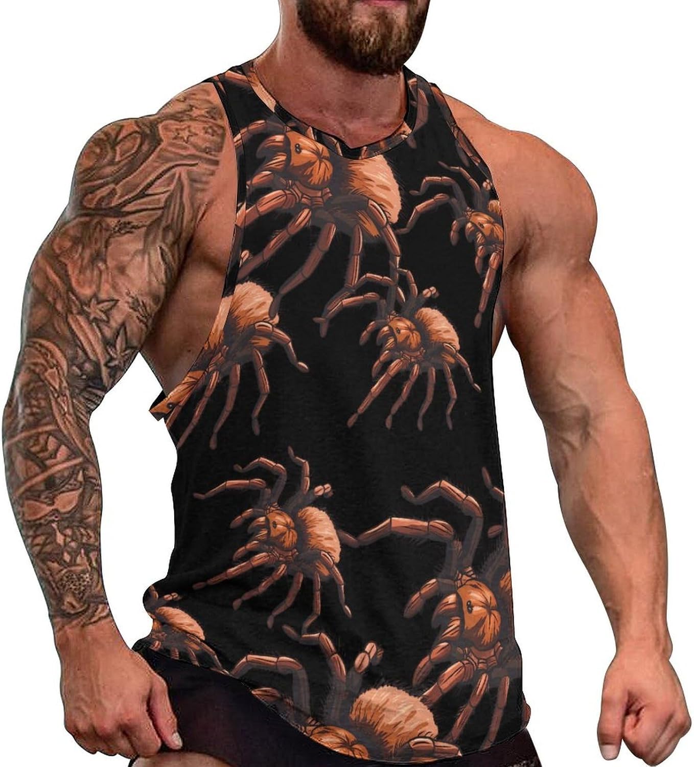 Goliath Bird Eating Spider Mens Tank Tops Sleeveless Muscle Shirts Beach Casual Gym Shirt Vest Tee Tops