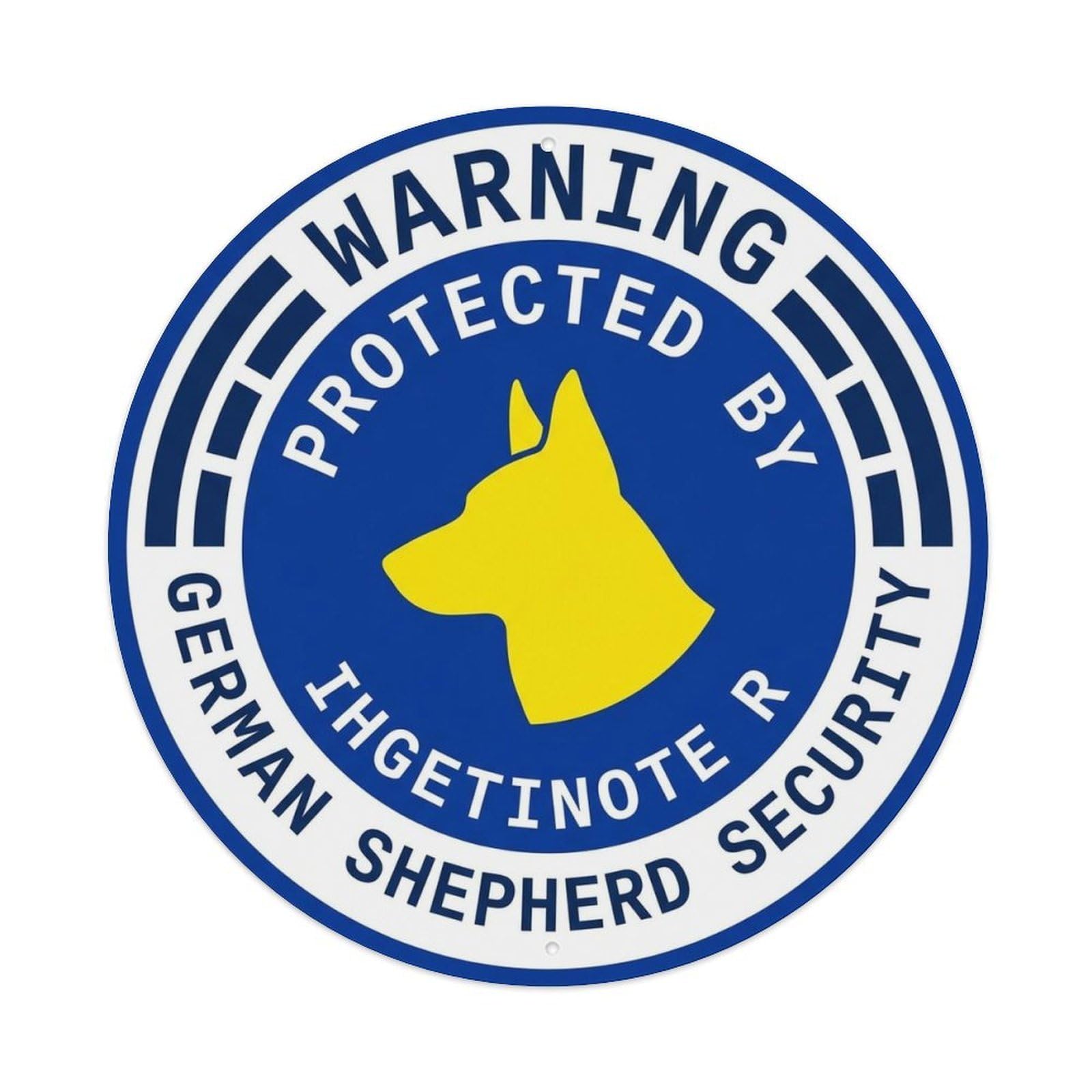 German Shepherd Security Warning Bold Flat Metal Tin Sign