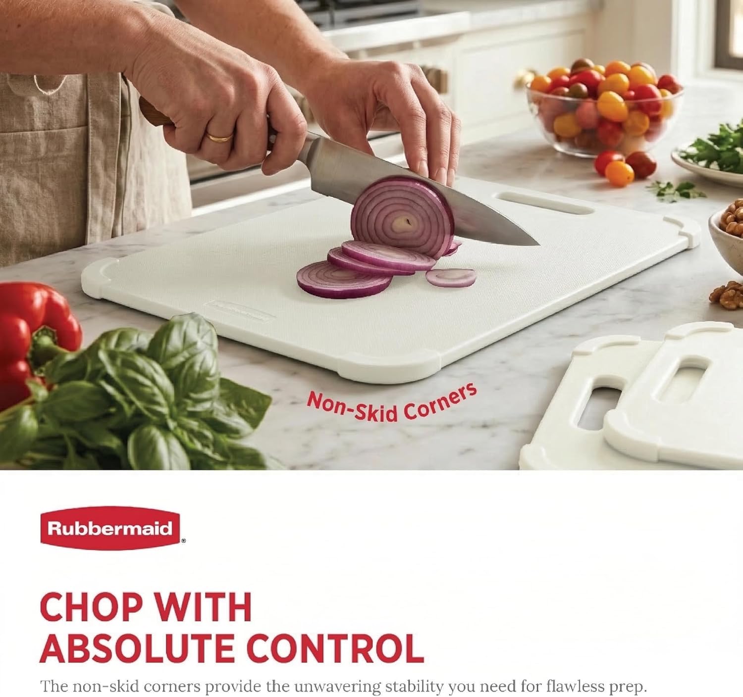 Rubbermaid 3pc Reversible Wheat Fiber Cutting Board Set | BPA Free Cutting Boards for Kitchen – Dishwasher Safe, Non-Slip Corners & Lightweight | Large Cutting Board for Meat, Veggies & Fruits