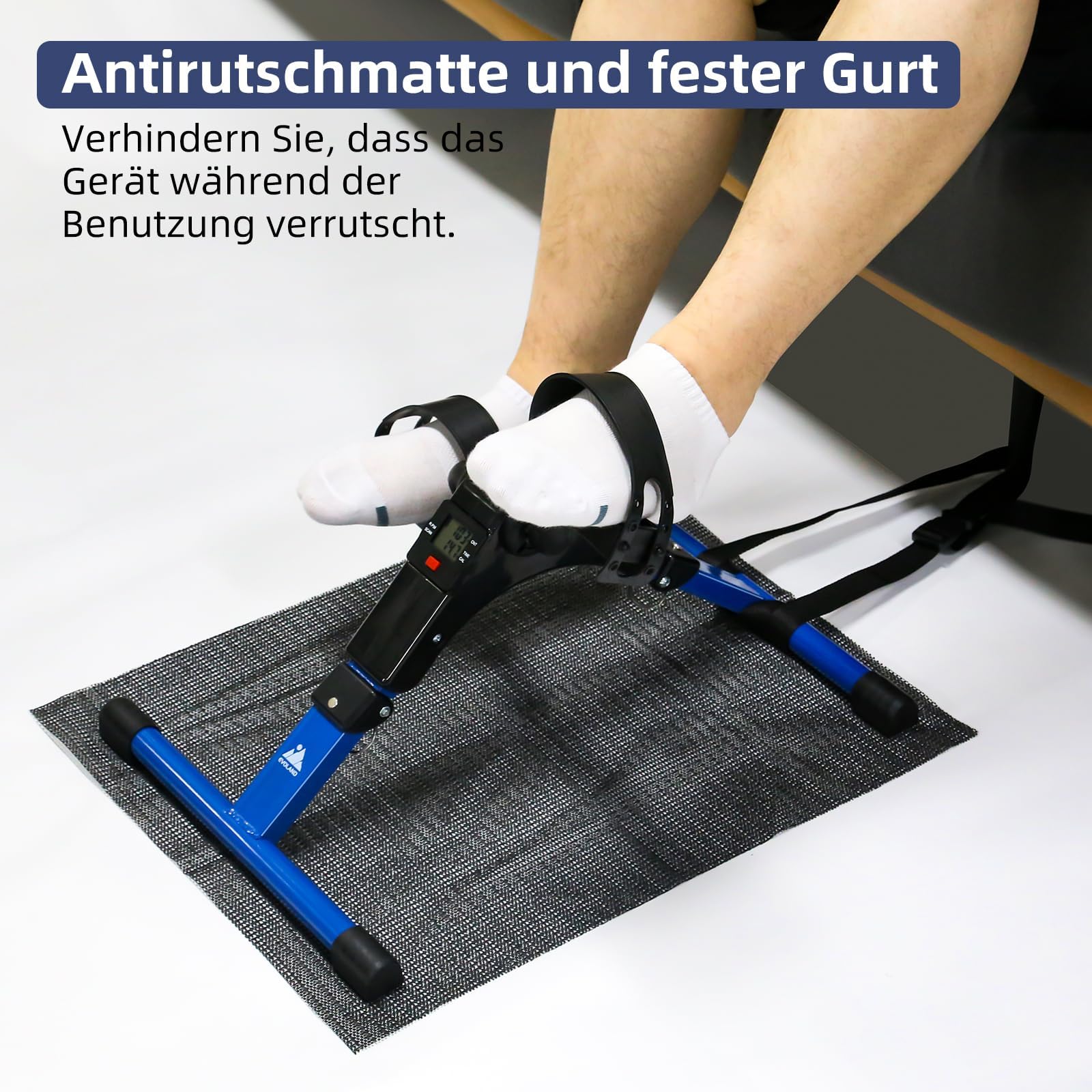 EVOLAND Mini Bike, Arm und Beintrainer Heimtrainer, Hometrainer, Fitnesstrainer, Sportgerät, Minifahrrad Bewegungstrainer Fitnessgerät für Zuhause Büro
