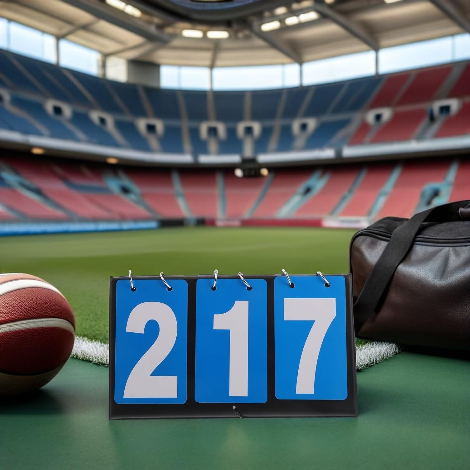 YARNOW Portable Sports Score Display 3-Digit PVC Panels, Accurate Scoring for Multi-Sport Games and Sports Events, Blue Baseball Scoreboard for Gameroom or Competition Use