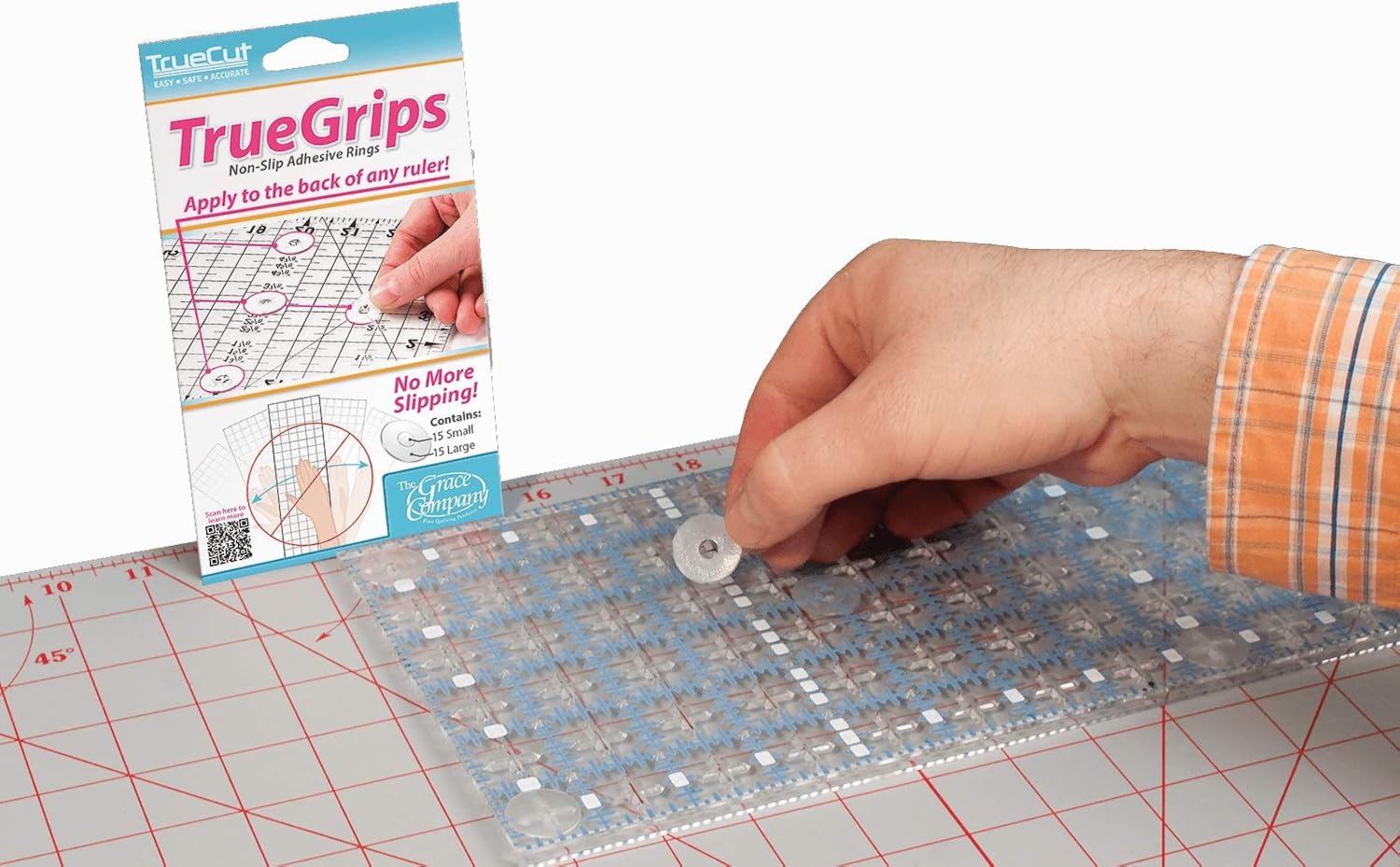 Crafters Workshop TrueCut Non-Slip Ruler Grips, 30/Pkg