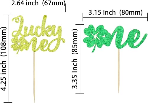 Miniatura 8 de Gyufise Paquete de 24 adornos para cupcakes del día de San Patricio, trébol de cuatro hojas, sombrero de trébol de cuatro hojas, para decoración de