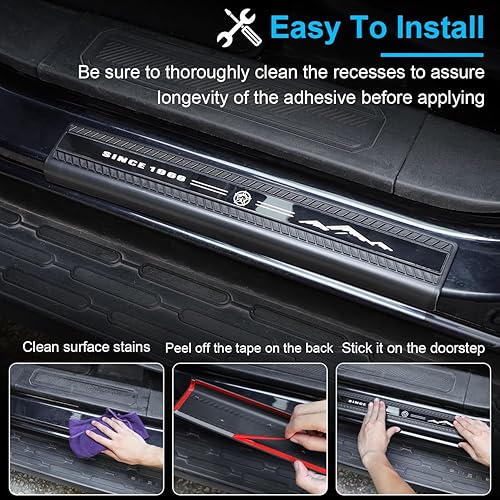 Miniatura 5 de Protectores de entrada para umbral de puerta compatibles con Ford Bronco de 4 puertas 2021 2022 2023 2024 2025 protector de umbral de puerta,
