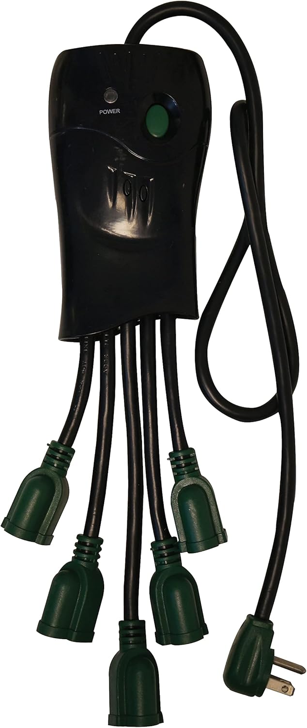 Go Green Power GG-5OCT GoGreen Power 5 Outlet Surge Protector, Black (GG-5OCT)