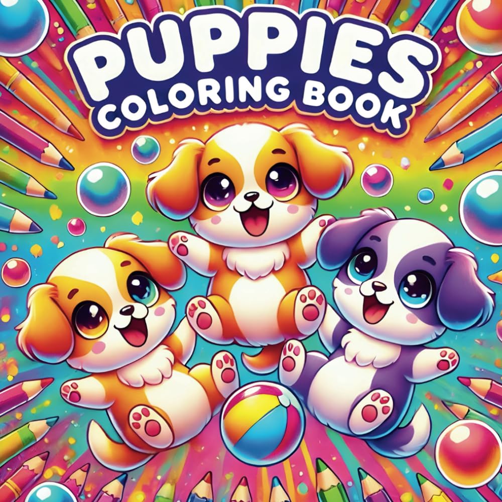 Cute Puppy Coloring Book: Fun and Educational Puppy Coloring Book for Kids Ages 4-8 Featuring Adorable Puppy Illustrations, Fun Facts About Puppies, Cute Dog Designs to Color, and Learning