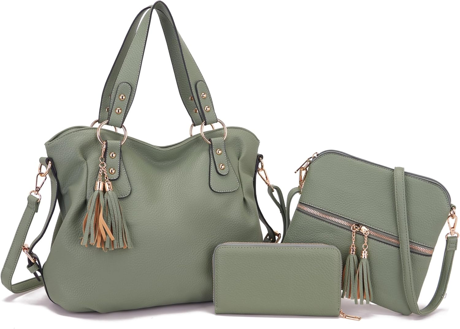 Qiyuer Purses And Wallets Set For Women Tote Handbags Large Hobo Bag Purse With Wallet 3PCS | Large, Purse With Wallet, 3PCS