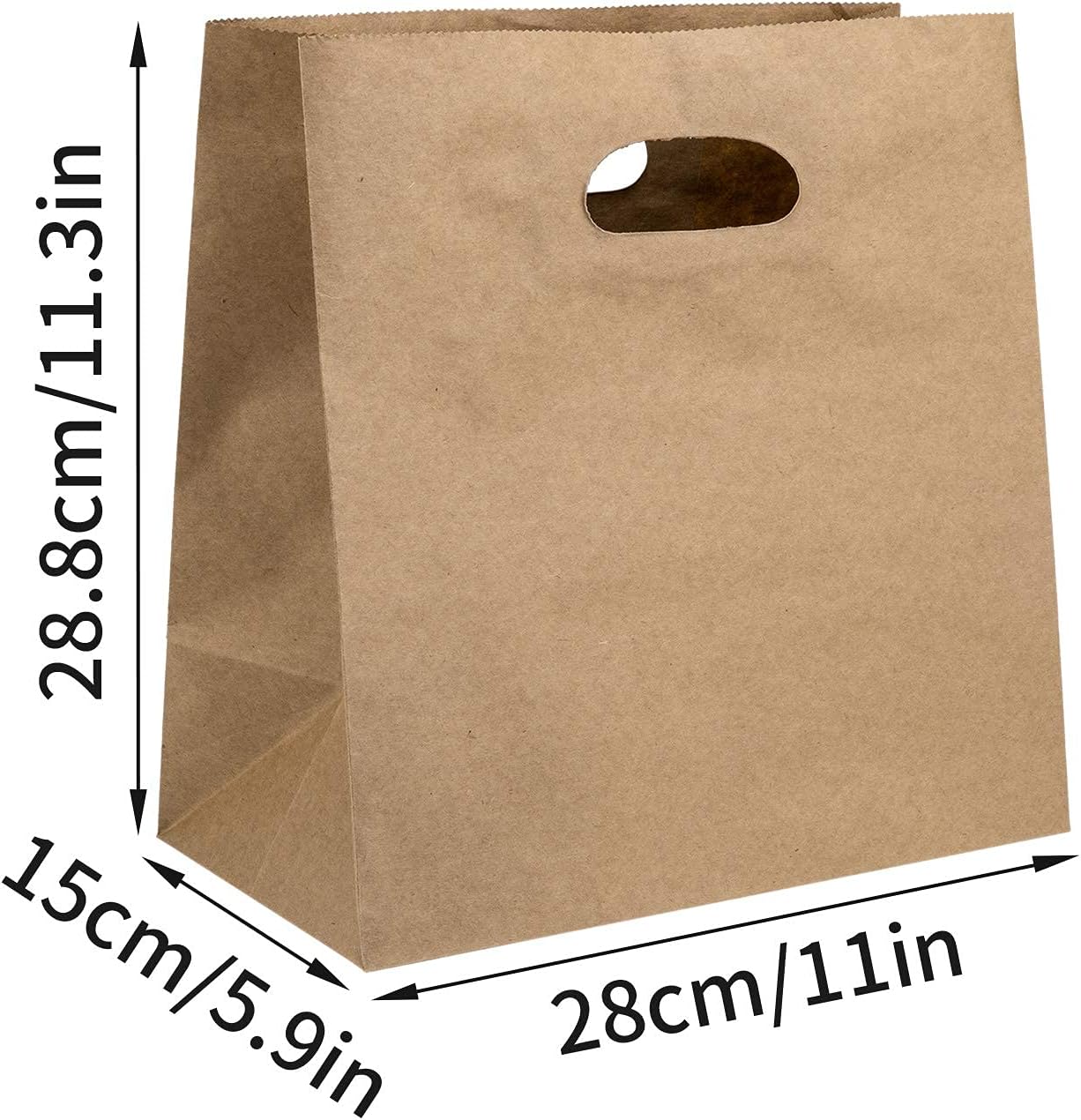 50Pcs 11x 6 x 11'' Brown Take Out Bags + 50Pcs 11x 6 x 11'' White Take Out Paper Bags for Merchandise, Retail, Festival, Holiday : Industrial & Scientific