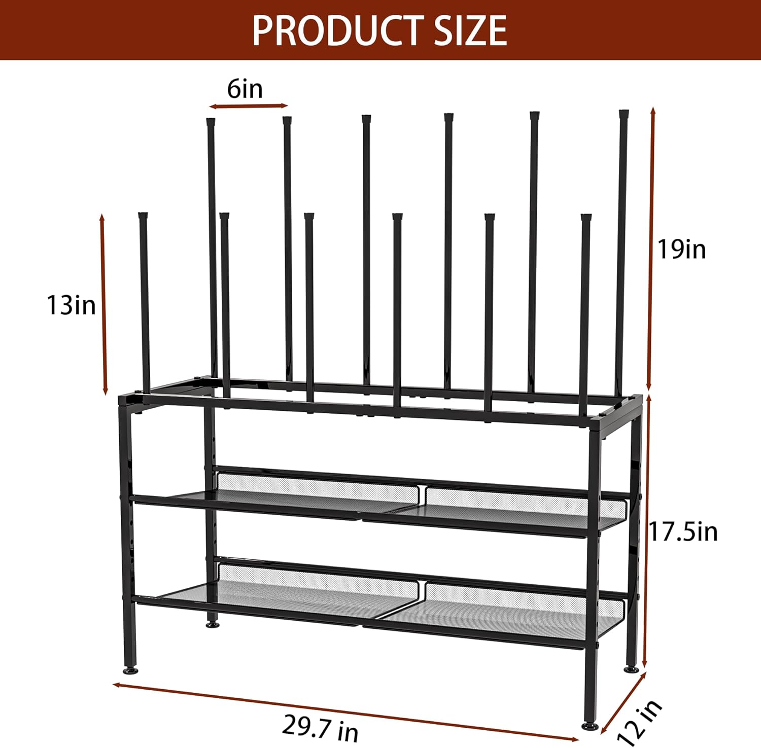 Adjustable Metal Shoe and Boot Rack in One, Combined & Separate Use, Freestanding Boot Storage Organizer and 3 Tiers Tall Shoe Rack, Metal Shoe Rack for Closet, for Front Door Entrance Garage