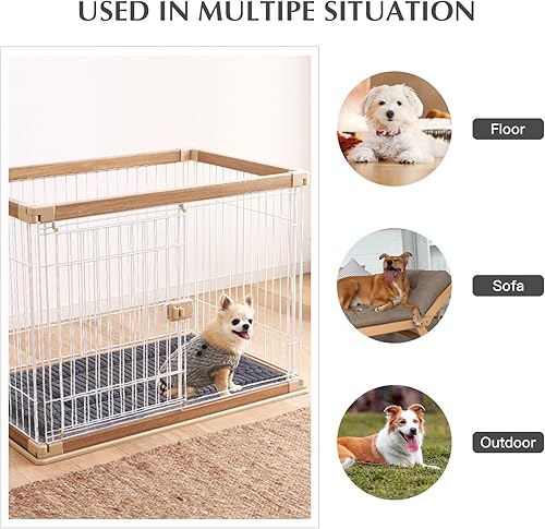 Miniatura 5 de BVAGSS XH079 - Almohadilla reversible para jaula de perro, de espuma viscoelástica, suave, cálida, lavable a máquina, colchón para perreras para