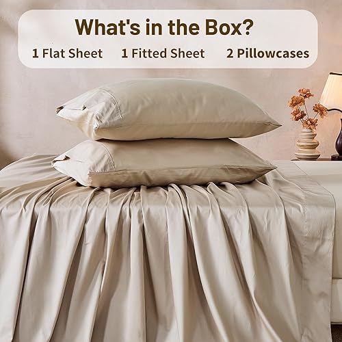 Miniatura 5 de MEISHANG Sábanas de algodón de 1000 hilos, tamaño Queen, 100% algodón egipcio, tejido satinado, suaves y transpirables, certificado Oeko-Tex,