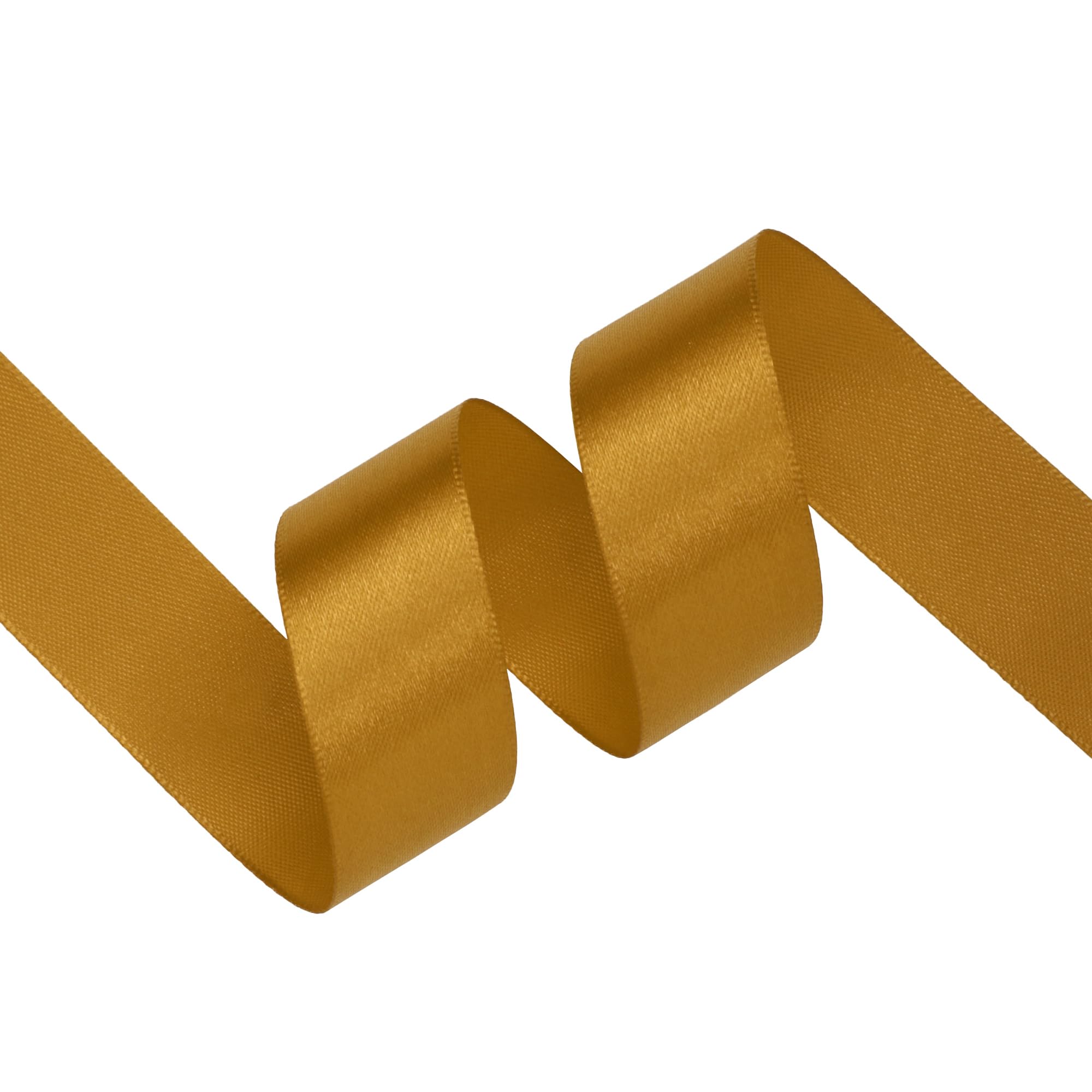 Kryvus Gold Satin Ribbon, 25mm x 22M Single Face Gold Ribbon, Solid Color Satin Ribbon Perfect for Gift Wrapping Crafts - Image 2