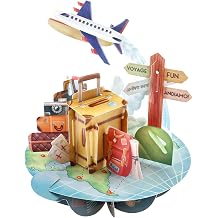 SANTORO Pirouette, 3D Pop Up Greeting Card - Travel - Gift For Her, Him, Daughter, Son, Thank You, Destination, Holiday | Happy Birthday Travel Card For Men, Women