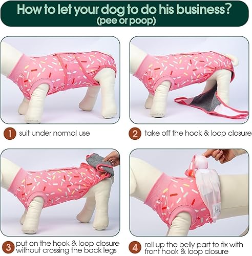 Miniatura 181 de Kuoser Traje de cirugía para perro, cómodo traje de recuperación para perros, mameluco protector posoperatorio, alternativa suave al cuello E