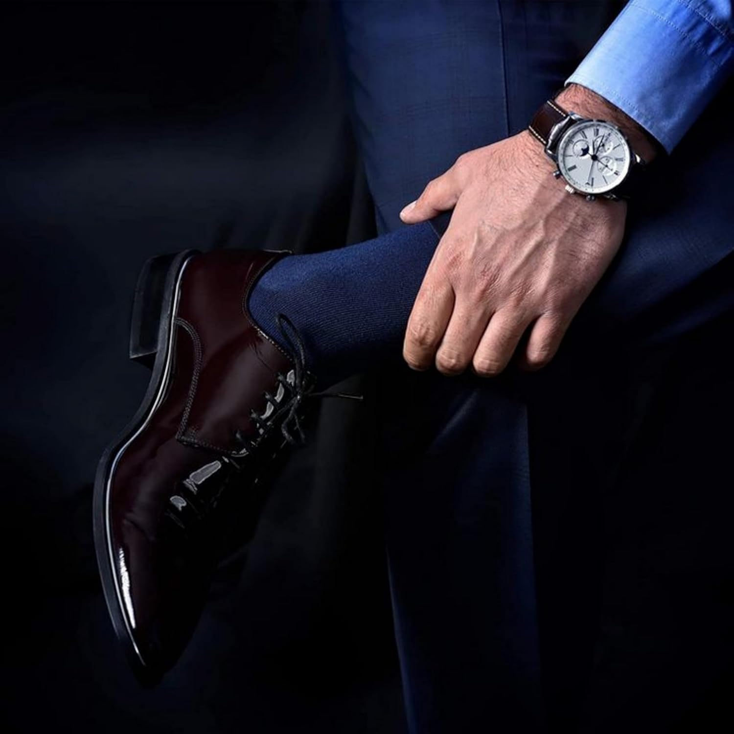 KNETLI Men's Dress Socks, Crew Socks, Super Soft, Multi Color Options Size 6-9,10-13, 14-16 3 & 6 Pair Pack - Image 2