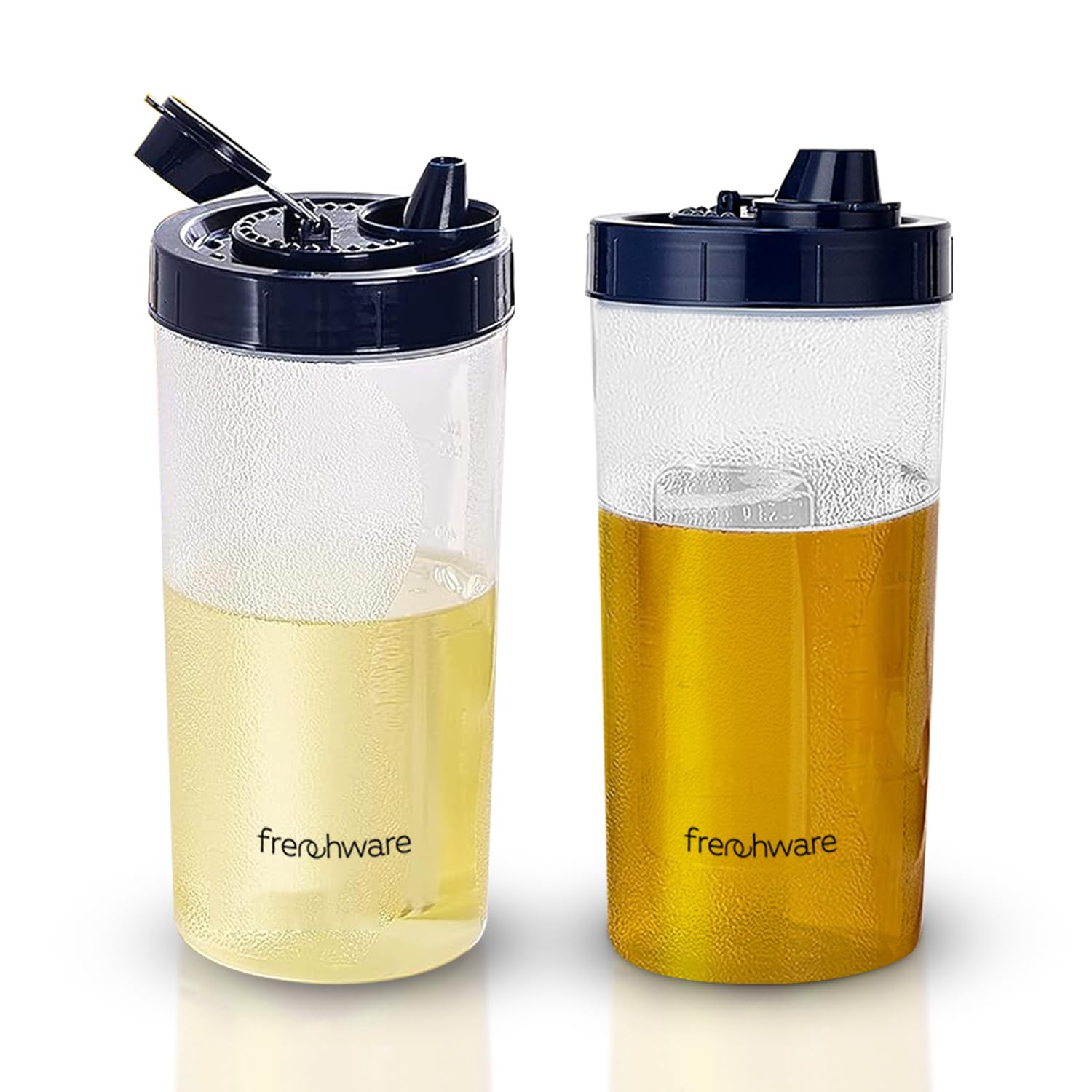 Frenchware Oil Dispenser & Sprayer for Kitchen, 500ml Food-Grade Plastic Oil Bottle with Non-Drip Spout, Ergonomic Grip, Leak-Proof Lid, Easy Refill Wide Mouth, Lightweight Oil Pourer for Cooking