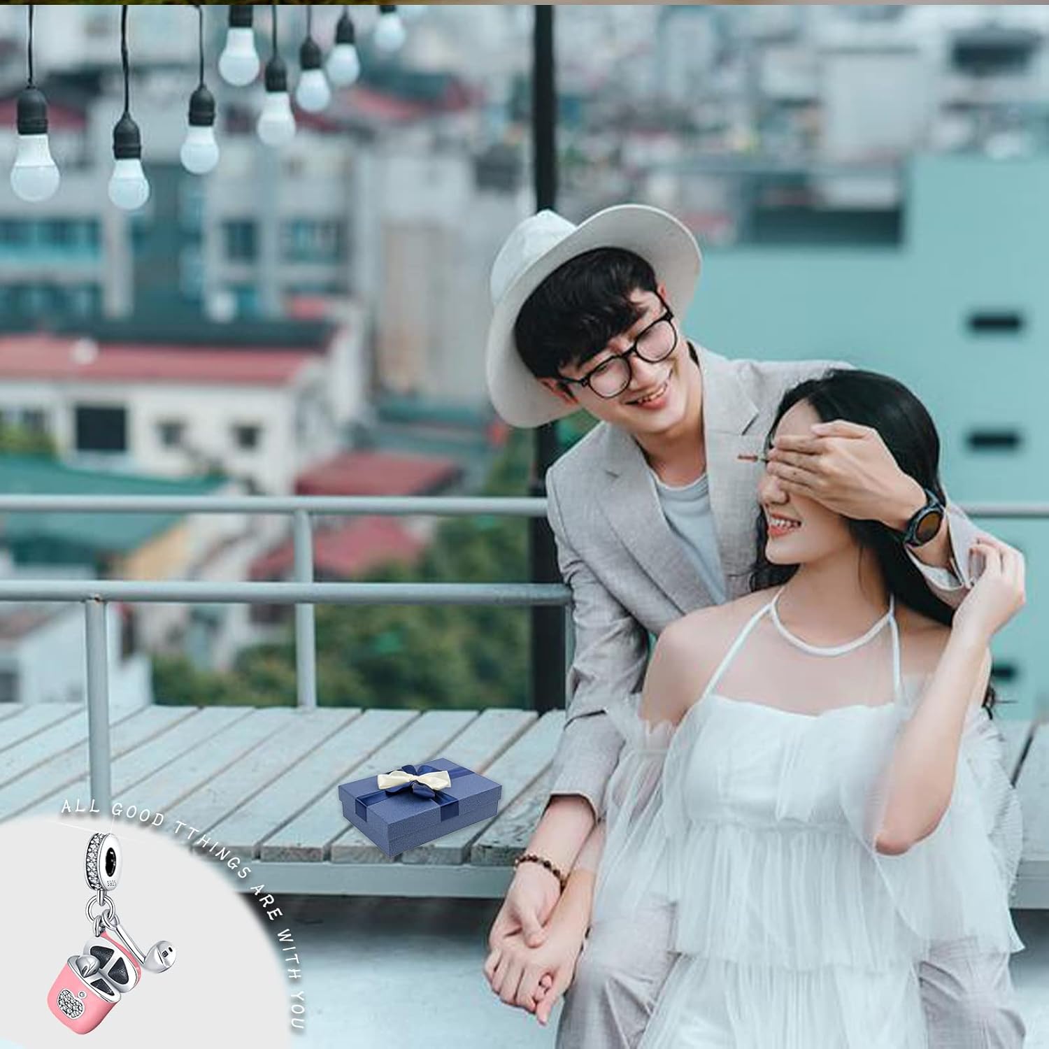 LNQOBU Happy Life Pendant Charm Bead Fits for Charm Bracelets - 925 Sterling Silver Dangle Pendant Bead for Woman(With one Spacer Beads Charms) - Image 6