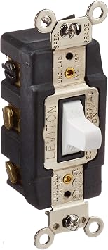 Leviton 20-Amp 120/277-Volt Toggle Double-Pole AC Quiet Switch, 1286-W, White