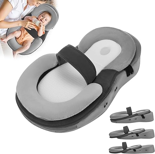 Almohada de alimentación infantil Almohada de lactancia cómoda almohada de alimentación para bebés y meses (gris-1, talla única)