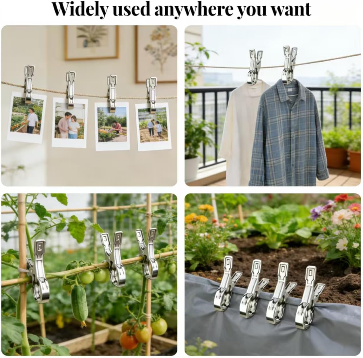 50 PCS Heavy Duty Stainless Steel Garden Clips