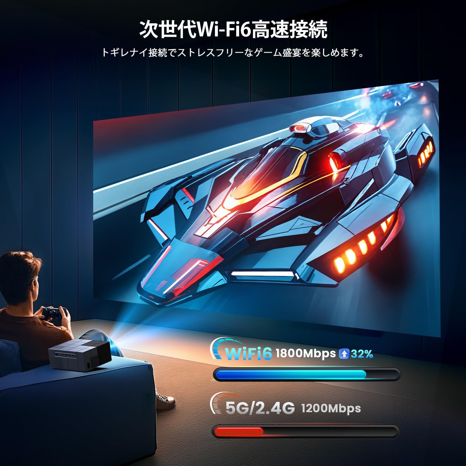 YOWHICK プロジェクター 小型 28000LM高輝度 4K対応 1080PフルHD