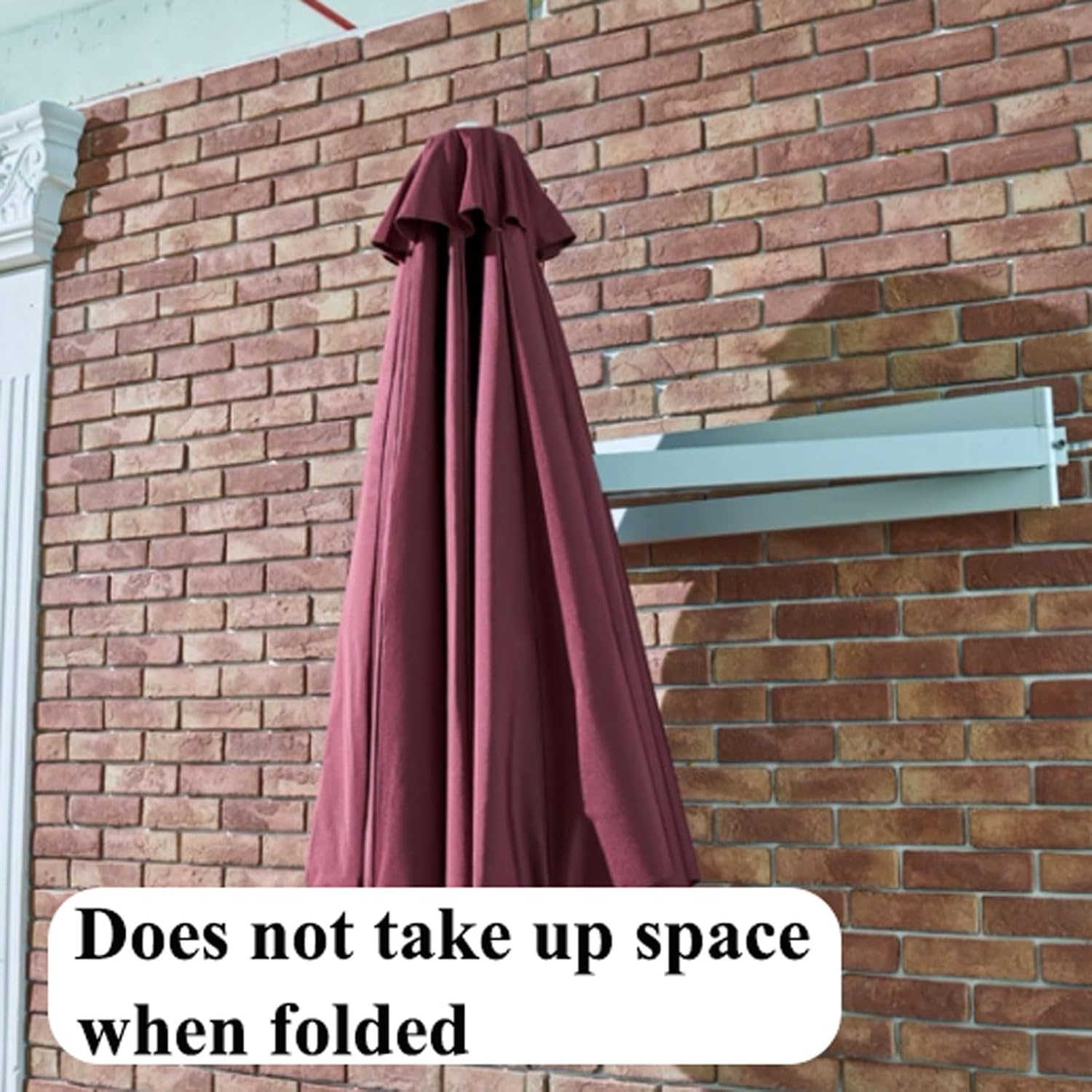 Cantilever Patio Umbrella Tilt Adjustment Yard Umbrella Wall-Mounted Sun Shade Umbrella Foldable Sun Shelter for Home Backyard