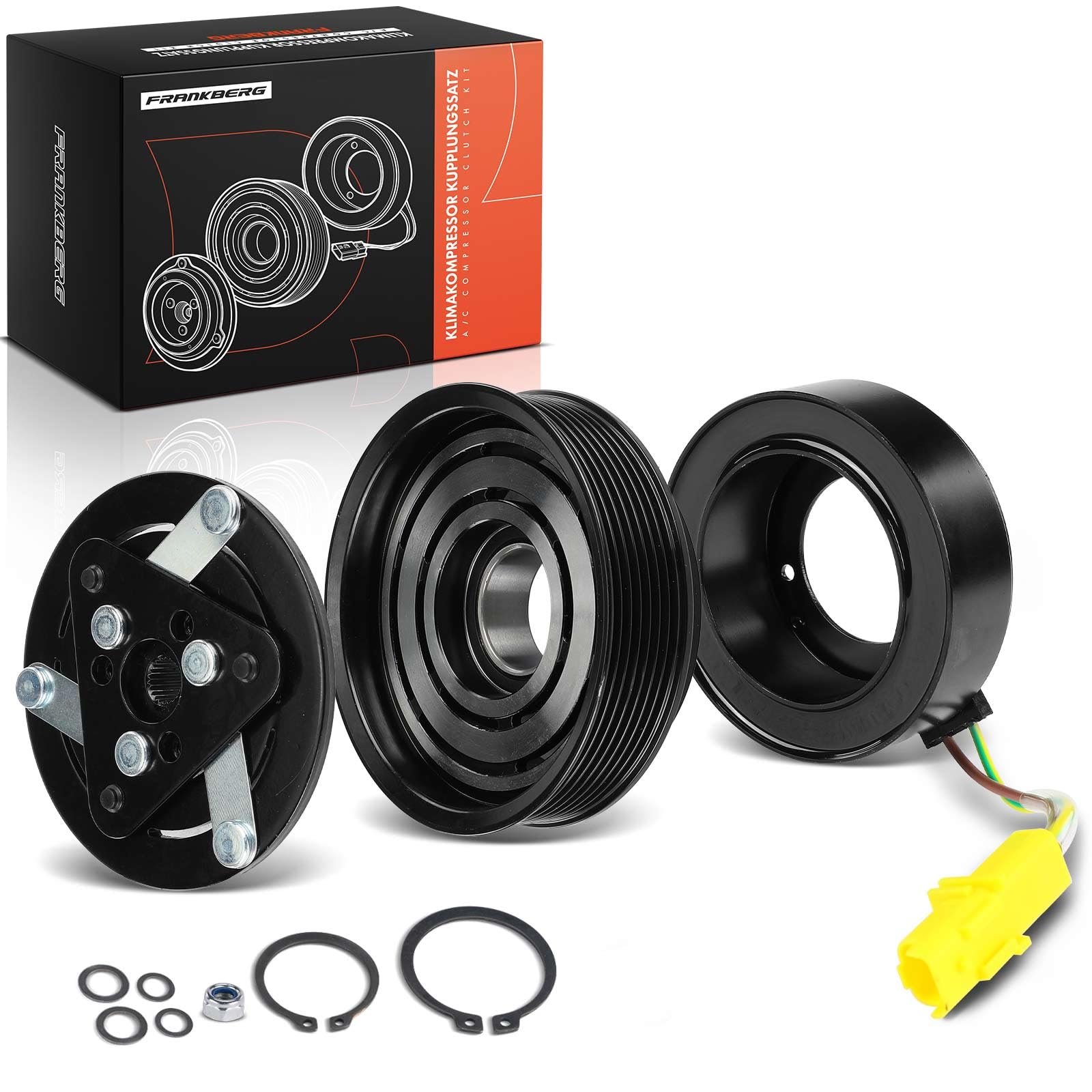 Frankberg Compressore Magnetico AC Compatibile con Twingo II CN0 1.2L Clio III BR0/1 CR0/1 1.2L Clio III Grandtour KR0/1 1.2L Modus/Grand Modus F/JP0 1.2L Wind E4M 1.2L Replace# 8200578856