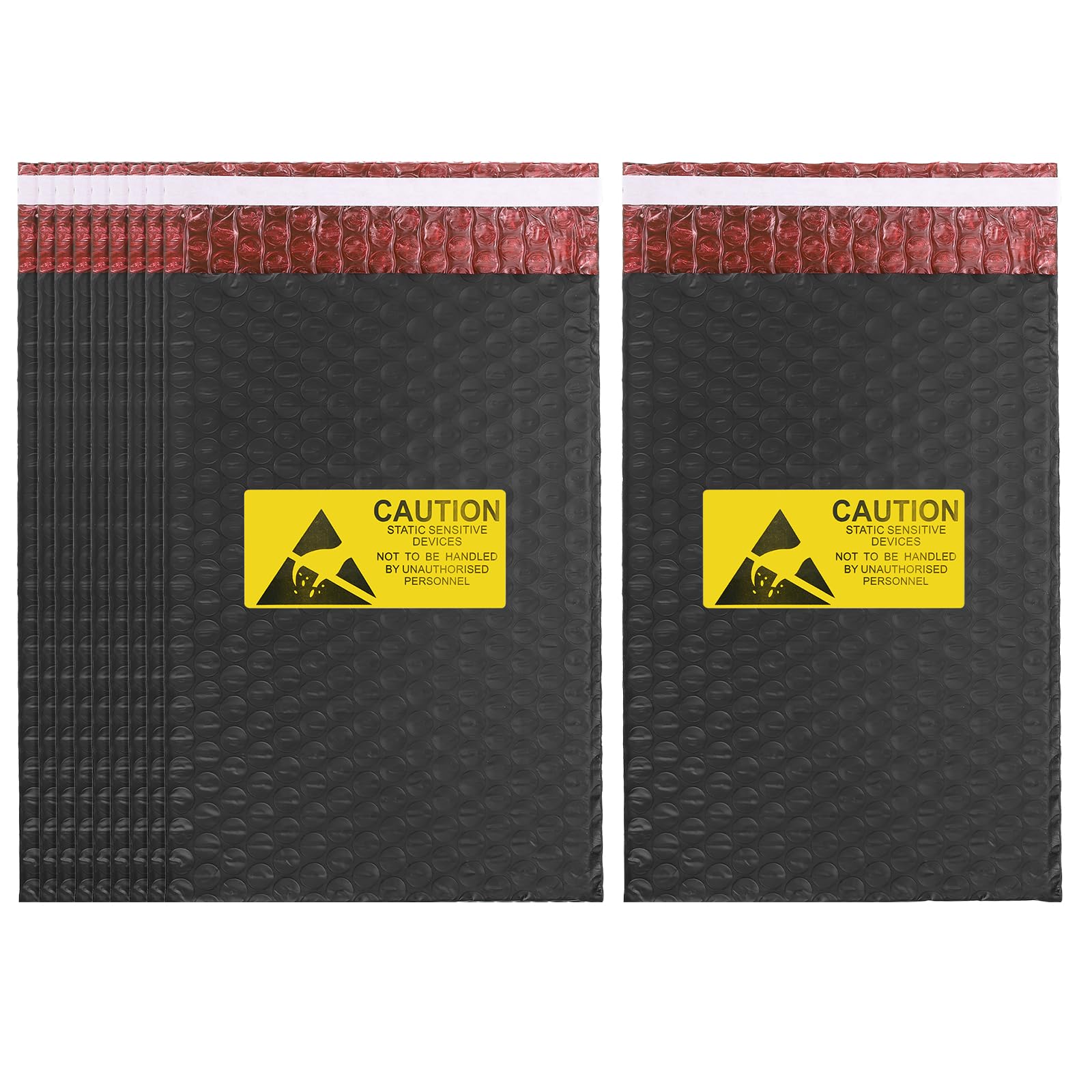 PATIKIL 10pcs Anti Static Bubble Bags (210mmx150mm) - PE Static Shielding Antistatic Bag with Adhesive Tap, Fits Motherboard SSD HDD Video Card Electronic Component, Black