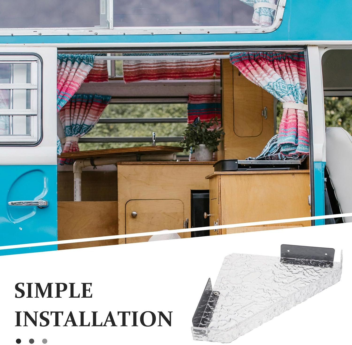 Acrylic Triangular Shower Corner Storage Rack for Rv Camper Bathrooms | Textured Nonslip Surface, Easy Installation Tools Included, Space-saving Design