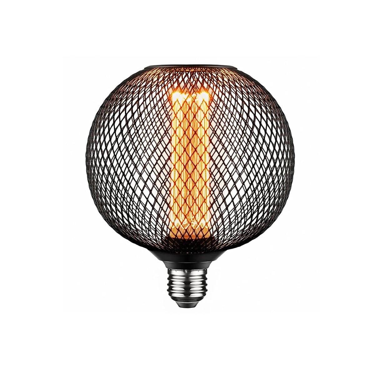 Next Glow G40 Black Metal Cage LED Bulb - Dimmable Vintage Edison 3.5W, Ideal