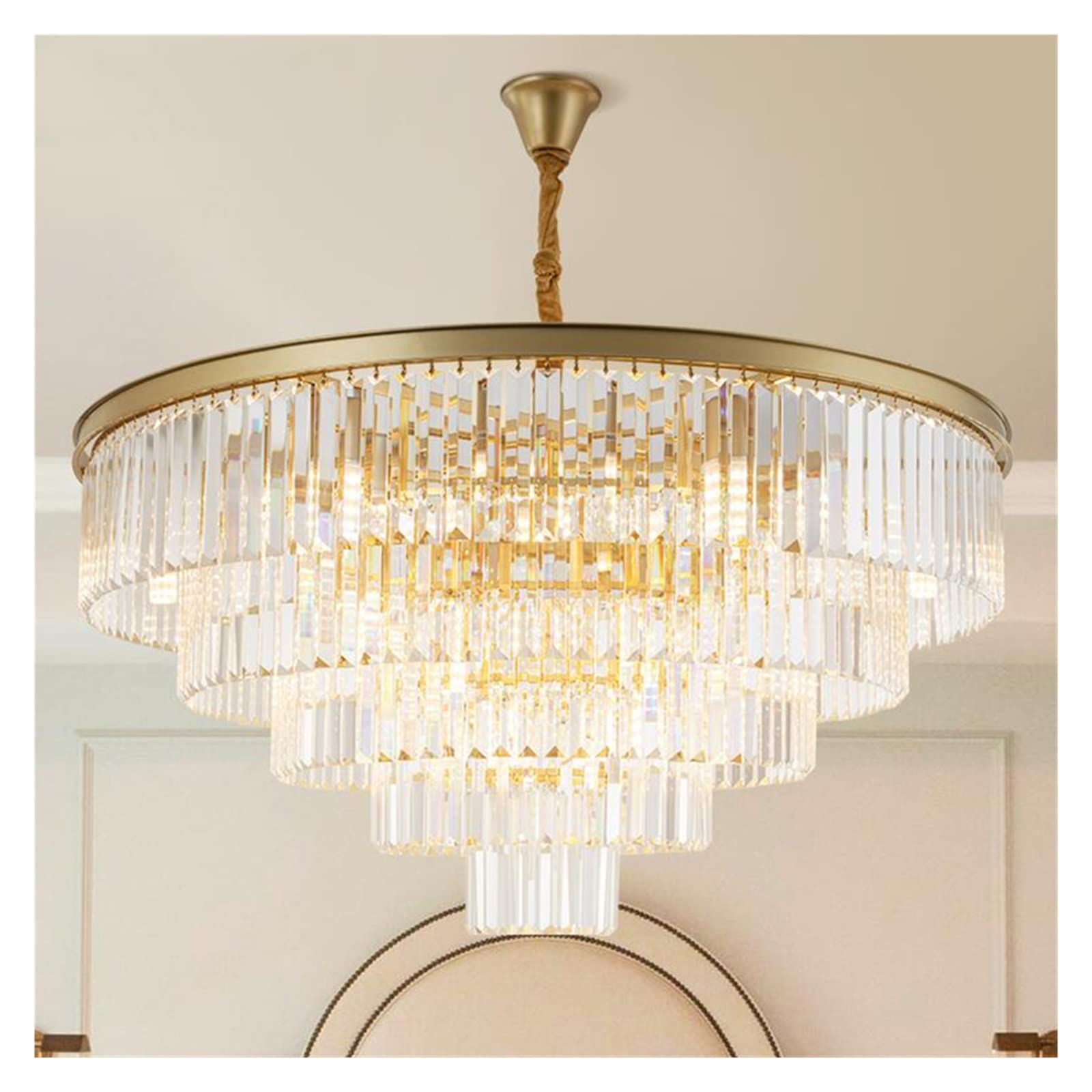 Lampe de restaurant en cristal moderne d50cm blanc froid chic